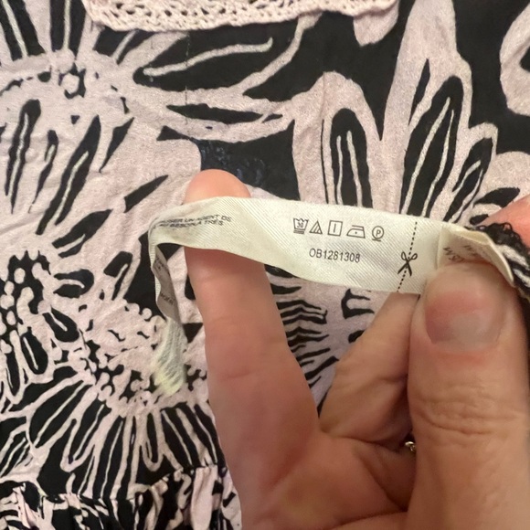 NEW Free People Intimately Tiers To You Maxi Dress Pink/Black Oversized Women M - Picture 8 of 10